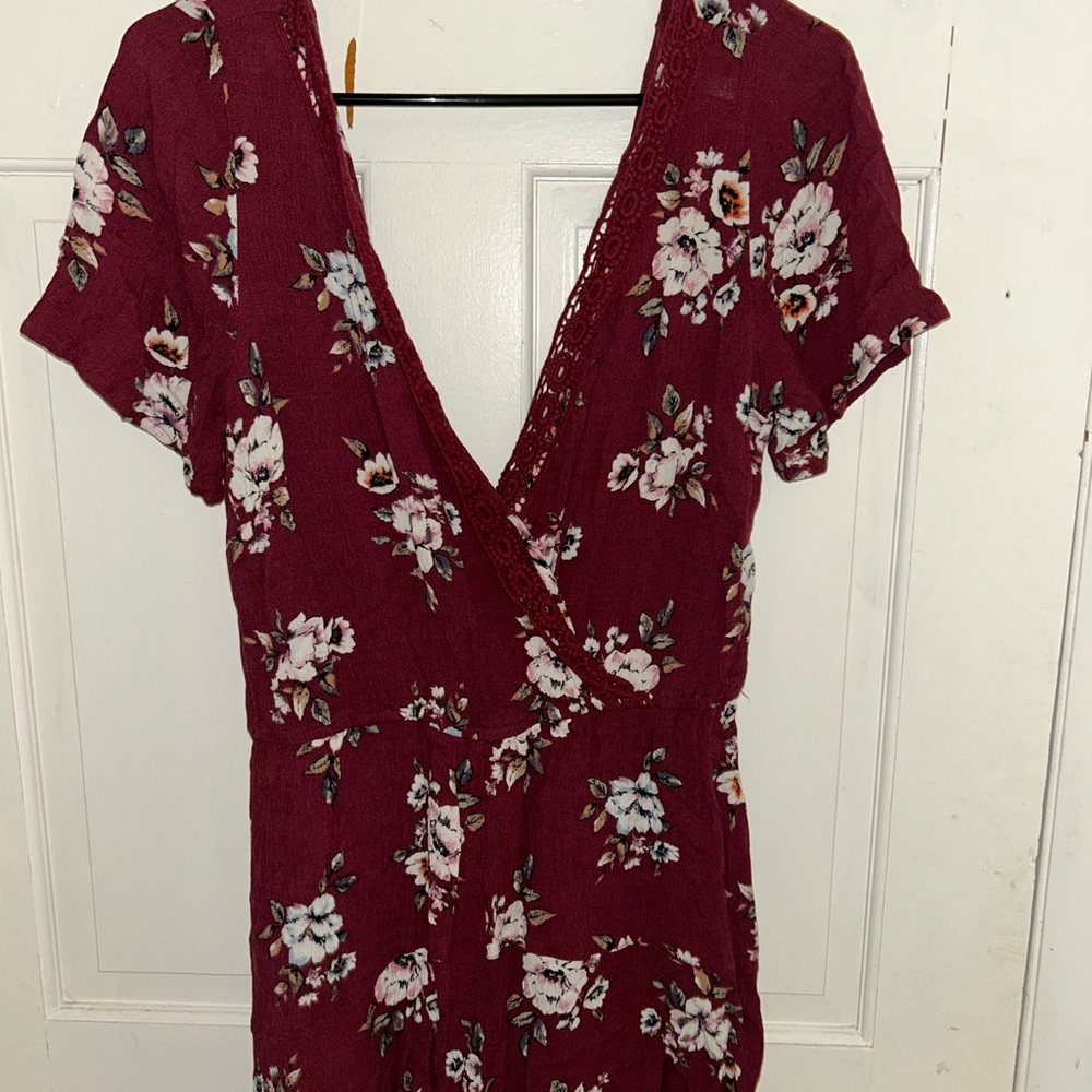 Xhilaration Burgundy Floral Dress